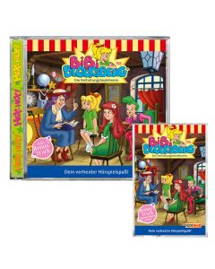 Abbildung der Hörspiel-CD und der Hörspiel-Kassette Bibi Blocksberg Folge 156 Die Vertretungshexlehrerin