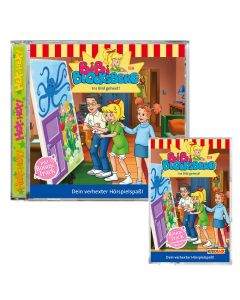 Abbildung der Hörspiel-CD und der Hörspiel-Kassette Bibi Blocksberg Folge 159 Ins Bild gehext!