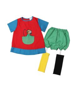 Abbildung des Kostüms von Pippi Langstrumpf für Kinder von 2 bis 4 Jahren