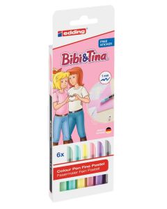 Bibi & Tina: 6er-Set edding 1200 Fasermaler Pastellfarben