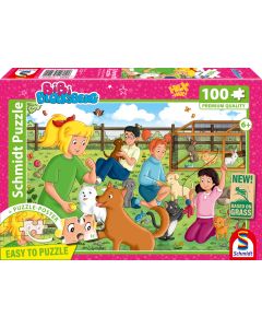 Abbildung der Verpackung des Kinderpuzzles Bibi Blocksberg Tierpension 100 Teile