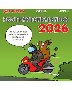 Abbildung des Covers des Shit Happens! Ruthe Cartoon Postkartenkalender 2026