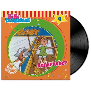 Abbildung der Vinyl Schallplatte Bibi Blocksberg Folge 4 Der Bankräuber