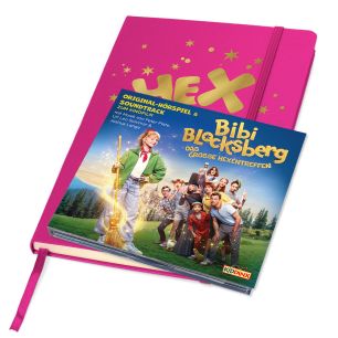 Abbildung vom Sonderbundle zum Bibi Blocksberg Kinofilm Das große Hexentreffen - Notizbuch, Hörspiel- und Soundtrack CD