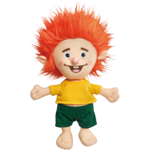 Abbildung der 17cm großen Pumuckl Plüschfigur