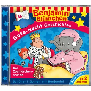 Die CD-Abbildung Benjamin Blümchen Gute-Nacht-Geschichten Folge 36 Die Zoomärchenstunde