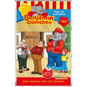 Abbildung der Hörspiel-Kassette Benjamin Blümchen Folge 162 Ärger mit Rudi Raffke 
