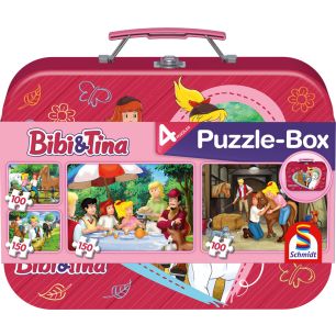 Bibi & Tina: Puzzle-Box im Metallkoffer - 2x 100, 2x 150 Teile