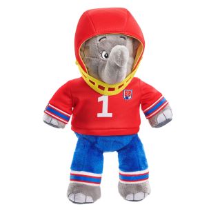 Abbildung des Benjamin Blümchen Plüsch in der NFL Version stehend