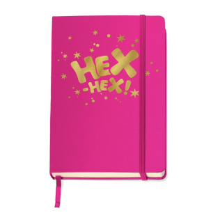 Abbildung des Notizbuches von Bibi Blocksberg mit Hex-Hex Aufschrift