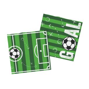 Abbildung der Servietten im Fußballplatz Design.