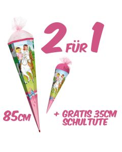 Bibi & Tina: Schultüte eckig 85cm inkl. Gratis Schultüte 35cm