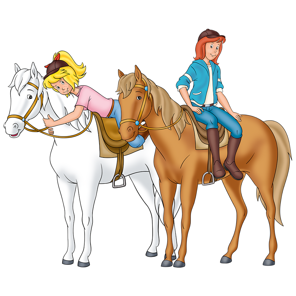 Hörspiel- und Zeichentrickfiguren, Bibi und Tina mit den Pferden Amadeus und Sabrina